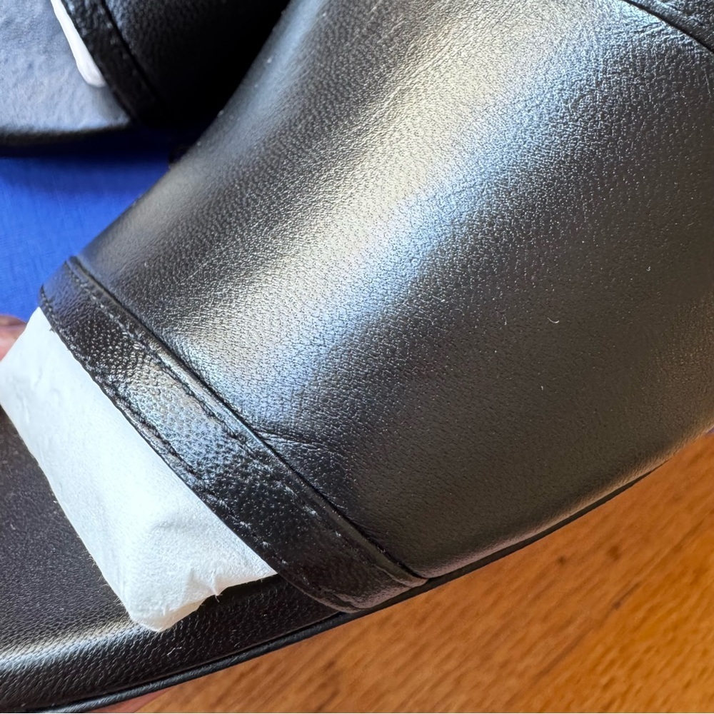 Stuart Weitzman Cayman 35 Block Slide Black Nappa Leather Size 7 NWT - Picture 9 of 14